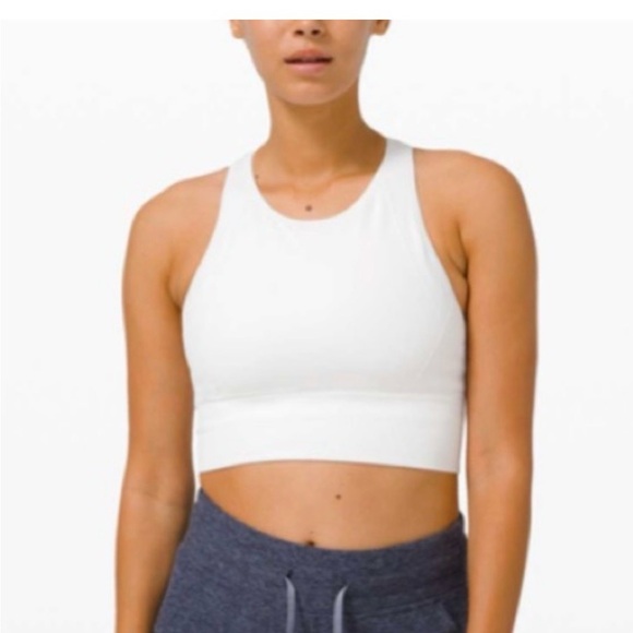 lululemon athletica Other - Lululemon Ebb to Train High Neck Longline Sports Bra white Size 6